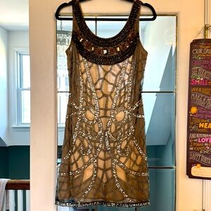 Vintage Cache sequin beaded dress